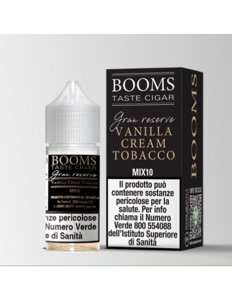 Booms Vanilla Cream Tobacco Gran Reserve Mini Shot Aroma 10+10 Tabacco da Sigaro Vaniglia e Brandy - TNT Vape (CON TASSELLO)