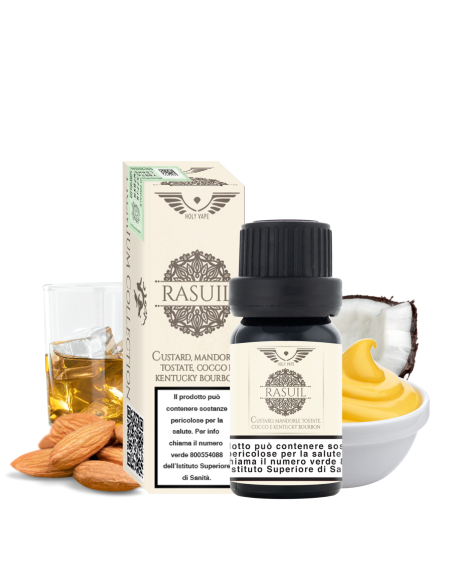 Rasuil - PREMIUM - Aroma Concentrato 10ml Custard, Mandorle Tostate, Cocco e Kentucky Bourbon - Holy Vape (CON TASSELLO)